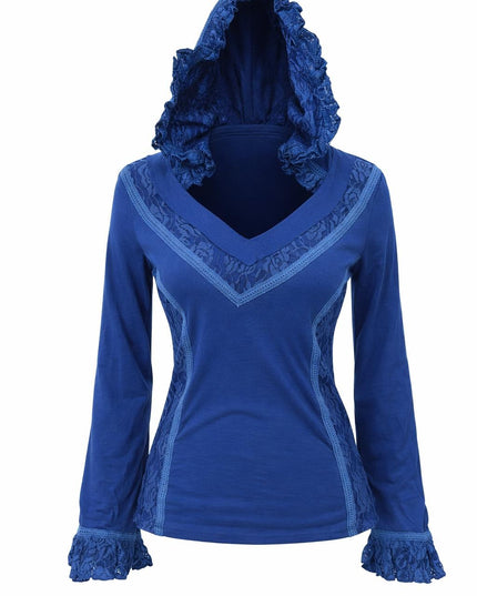 Elven Hoodie Top Cornflower Blue