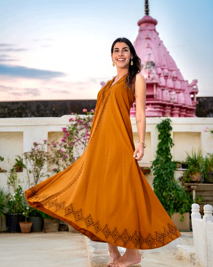 Moonflower zomerjurk Oker