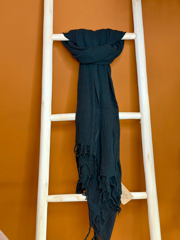 Katoenen Sjaal Zwart