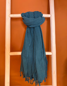 Cotton Scarf Midnight Petrol
