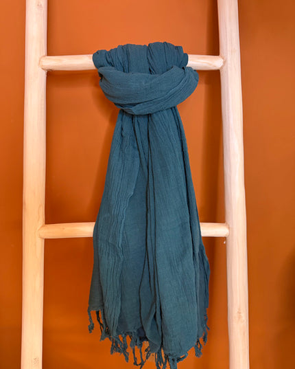 Cotton Scarf Midnight Petrol