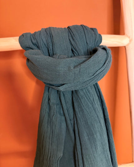 Cotton Scarf Midnight Petrol