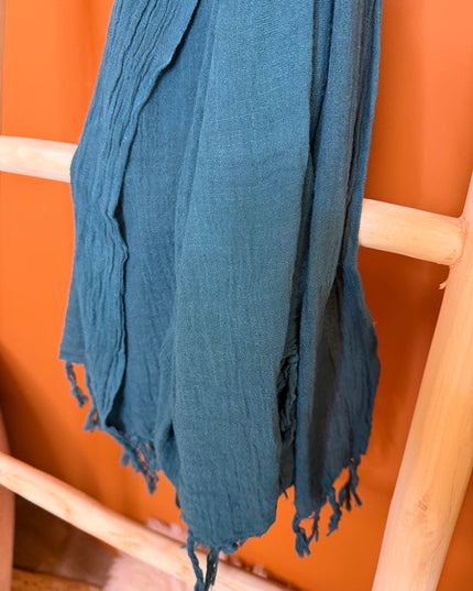 Cotton Scarf Midnight Petrol