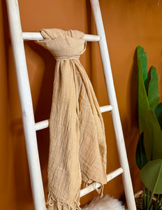 Cotton Scarf Ecru/light brown