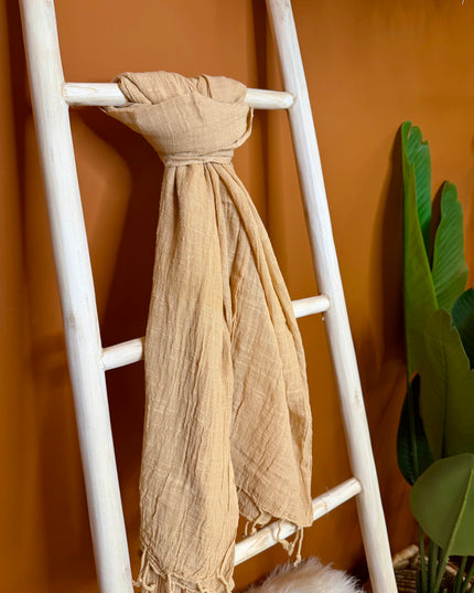 Cotton Scarf Ecru/light brown