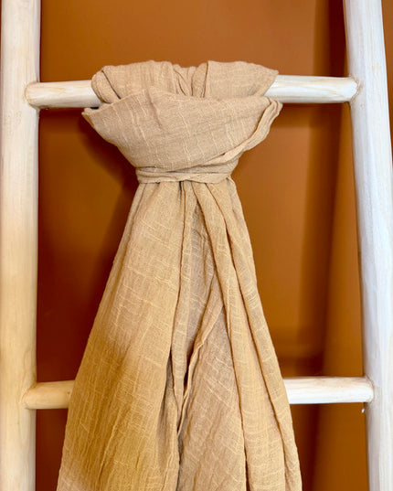 Cotton Scarf Ecru/light brown