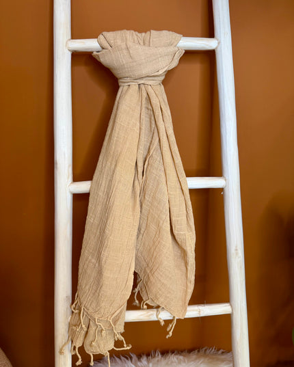 Cotton Scarf Ecru/light brown
