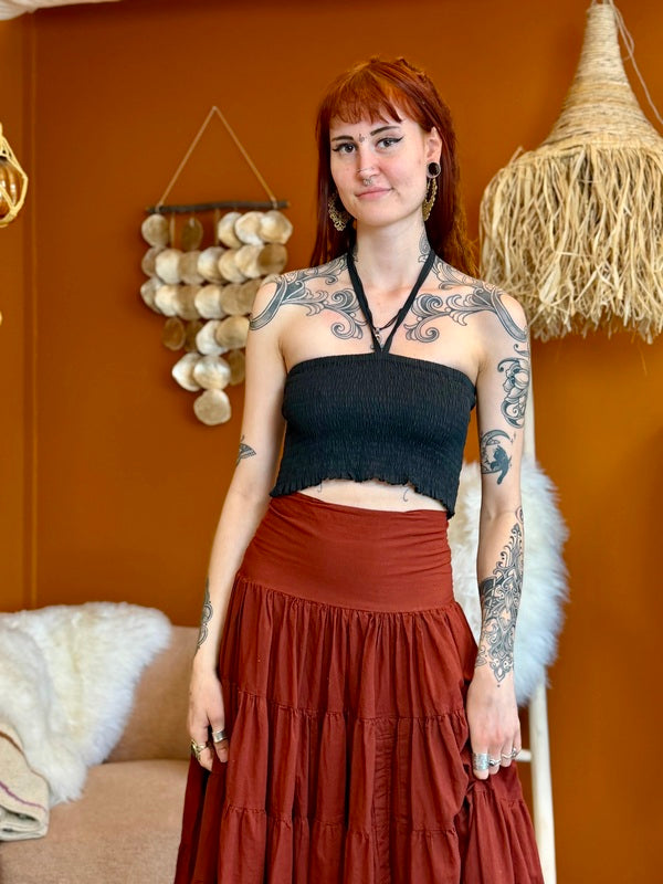 Smock zomertop Zwart