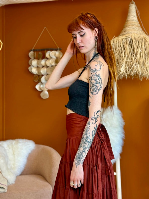Smock zomertop Zwart