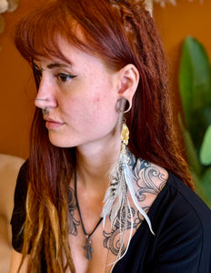 Real feather earring 20