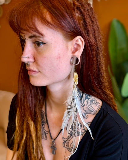 Real feather earring 20