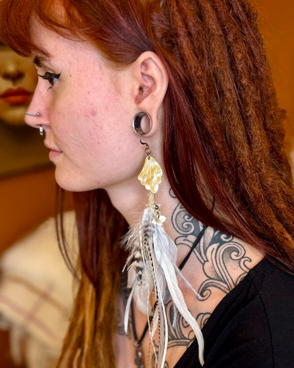 Real feather earring 20