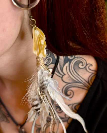 Real feather earring 20