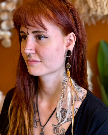 Real feather earring 20
