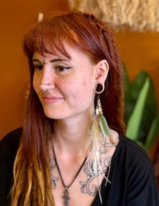 Real feather earring 20