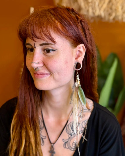Real feather earring 20