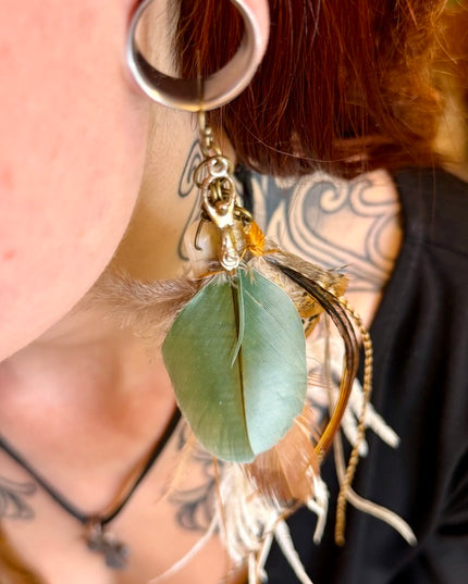 Real feather earring 20