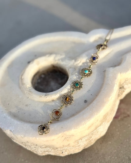 Chakra ketting met stenen – handgemaakt in India