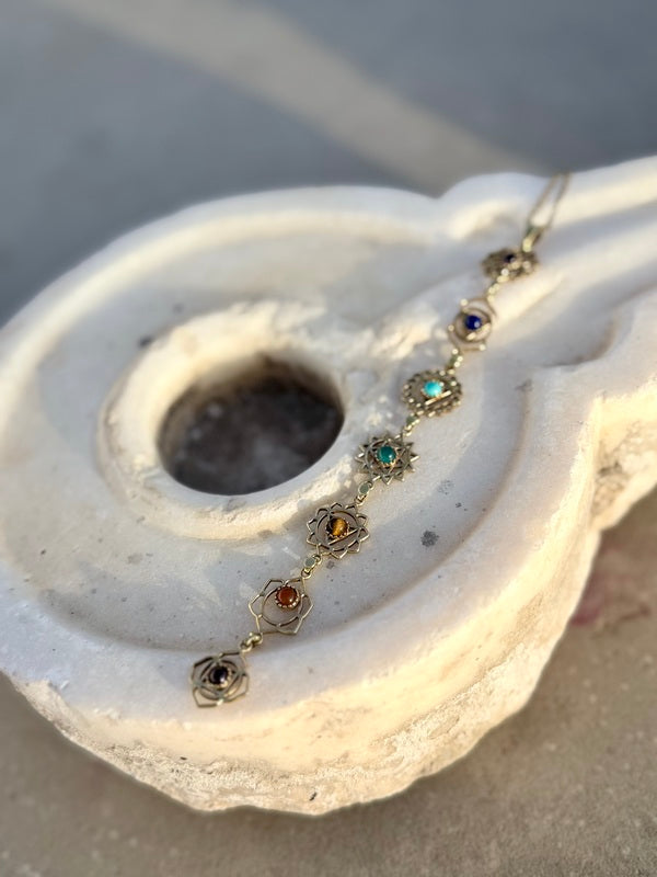 Chakra ketting met stenen – handgemaakt in India