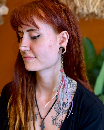 Real feather earring 20