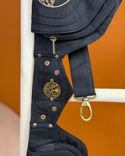 Flower of life Belt Zwart (extra lange riem)