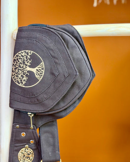 Flower of life Belt Bruin (extra lange riem)