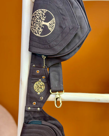 Flower of life Belt Bruin (extra lange riem)