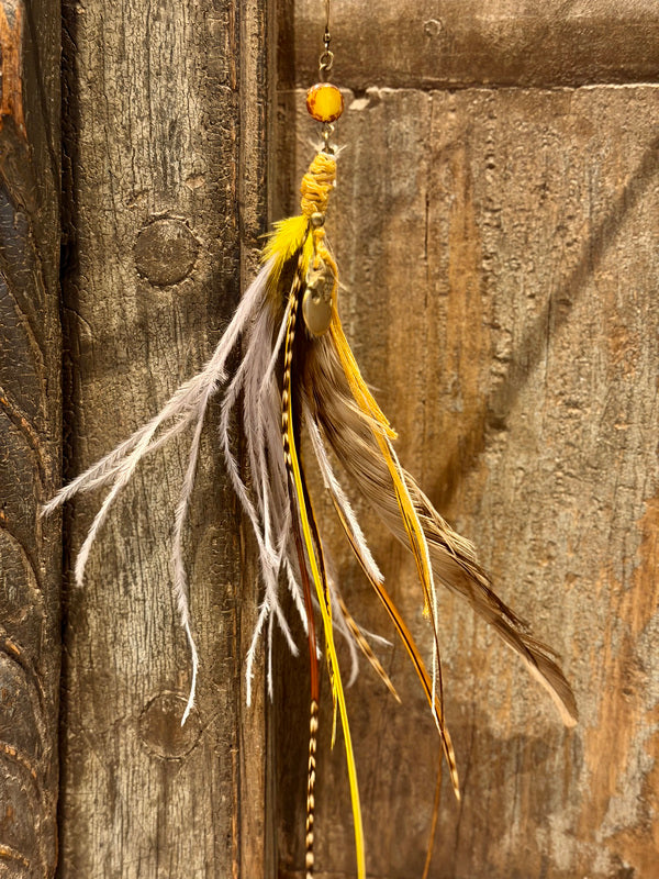 Echte veren oorhanger 2