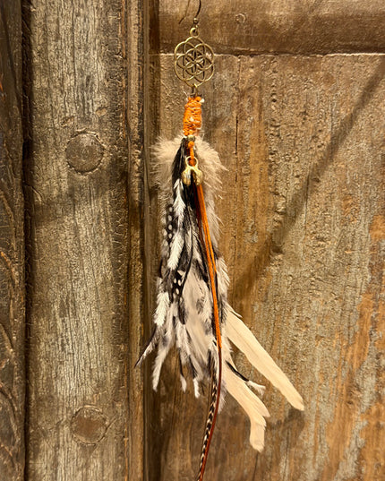 Echte veren oorhanger 3