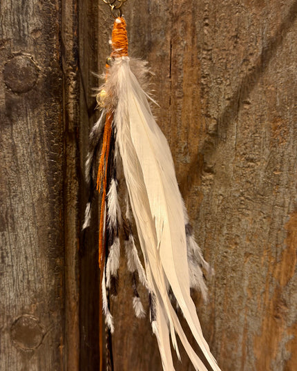 Echte veren oorhanger 3