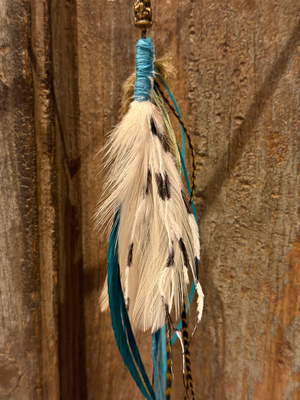 Echte veren oorhanger 5