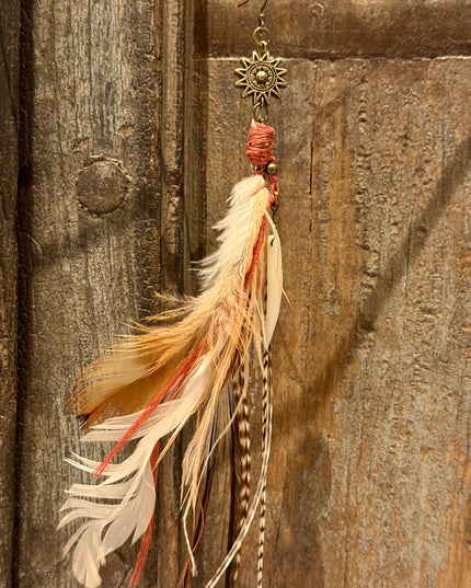 Echte veren oorhanger 10