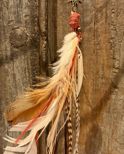 Echte veren oorhanger 10