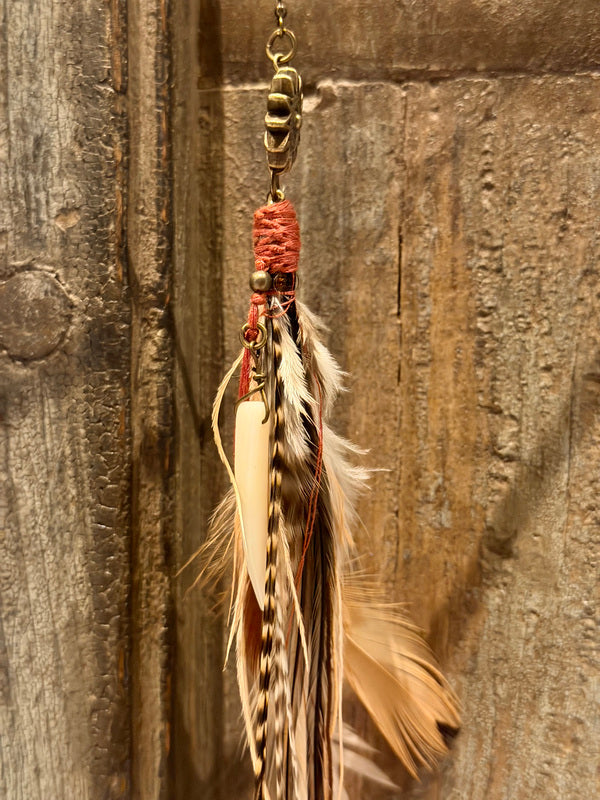 Echte veren oorhanger 10