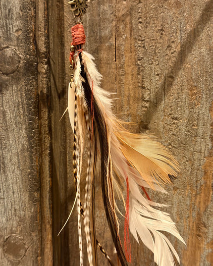 Echte veren oorhanger 10