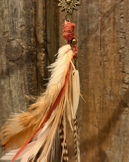 Echte veren oorhanger 10