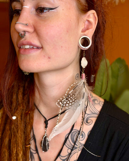Real feather earring 20