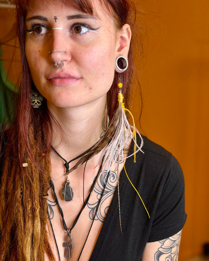 Real feather earring 20