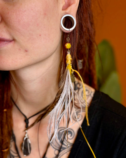 Real feather earring 20