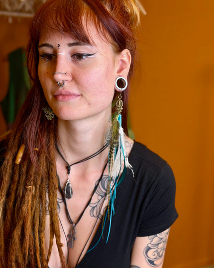 Real feather earring 20