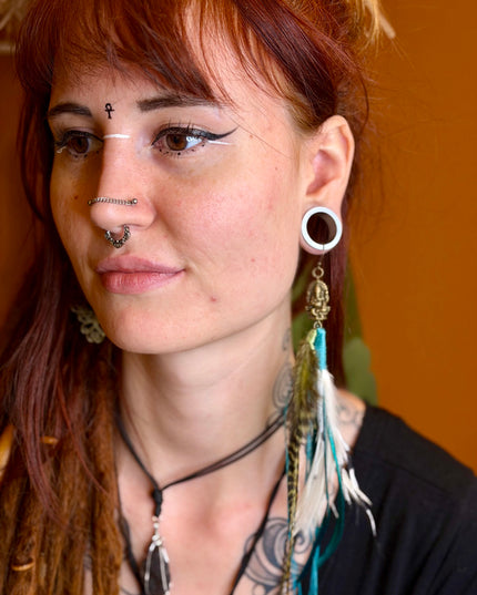 Real feather earring 20