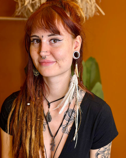 Real feather earring 20