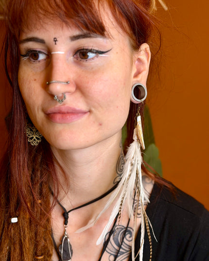 Real feather earring 20