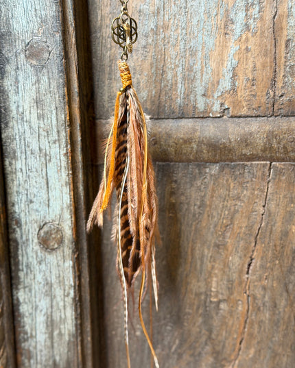 Echte veren oorhanger 14