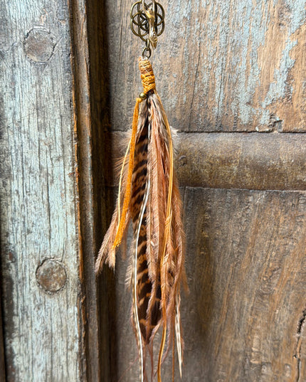 Echte veren oorhanger 14