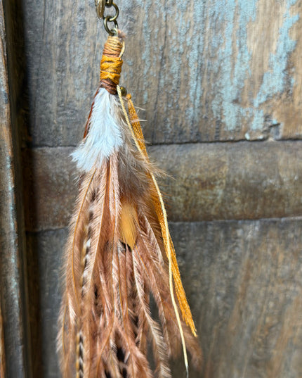 Echte veren oorhanger 14