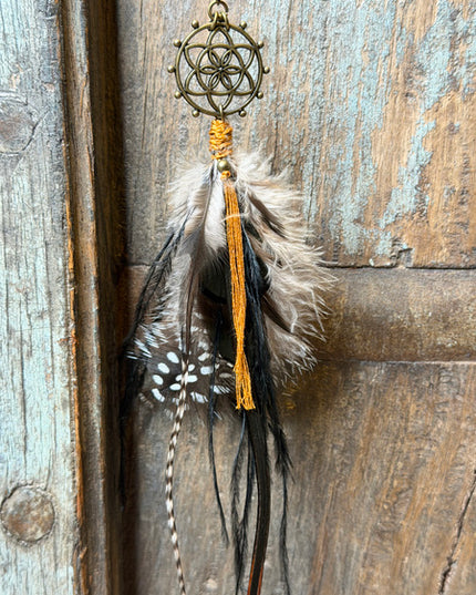 Echte veren oorhanger 15