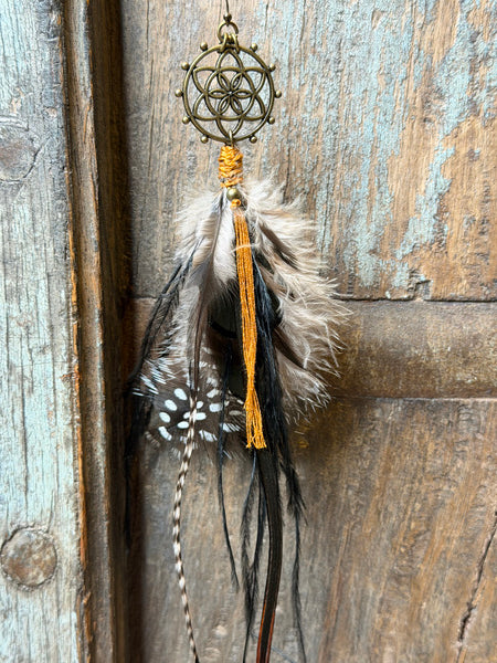 Echte veren oorhanger 15