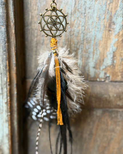 Echte veren oorhanger 15