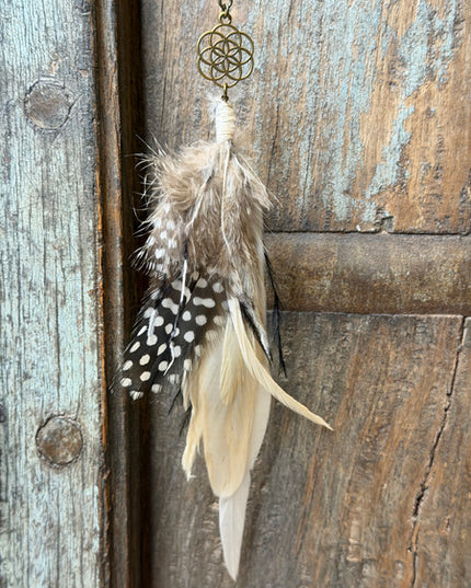 Echte veren oorhanger 16